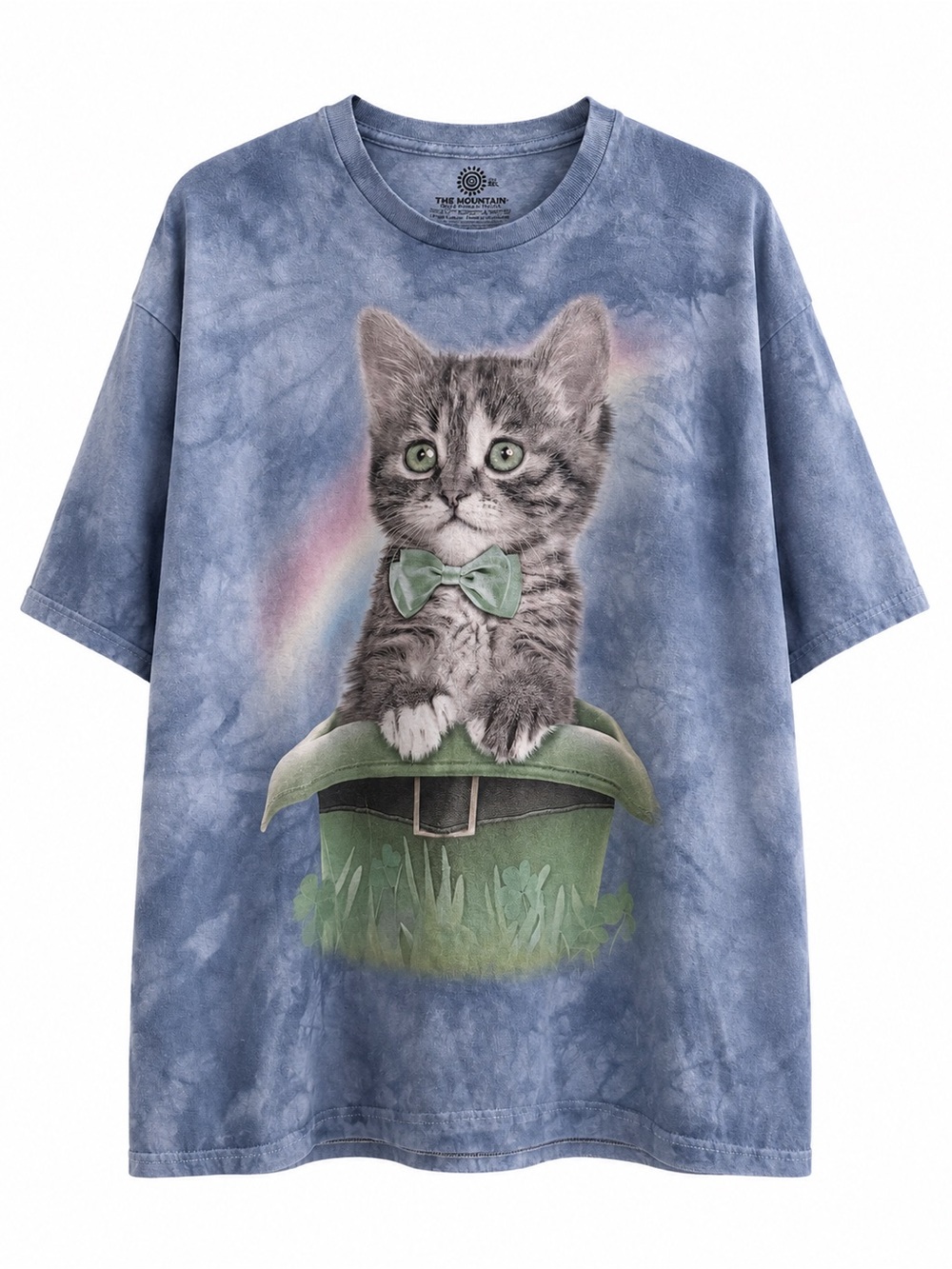 The Mountain Irish Kitten St Patrick’s Day Tie Dye Cat T-Shirt 3XL Cotton